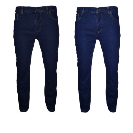 Jeans uomo elastico termico felpato 46 a 60 foderato in pile caldo invernale 
