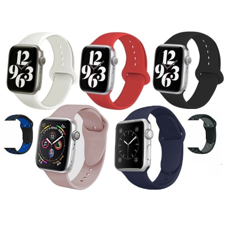 Cinturino silicone per orologio apple watch SE 1 2 3 4 5 6 misura  42 44 mm